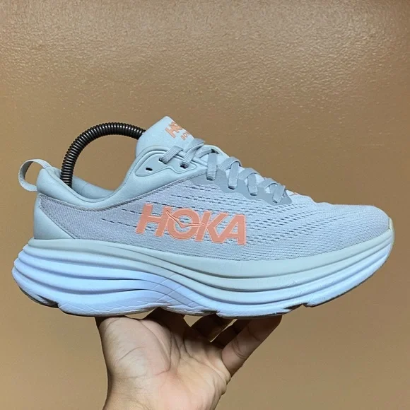Hoka Bondi 8 Women's Running Sneakers “Harbor Mist Lunar Rock” Size 8.5 - Picture 4 of 17